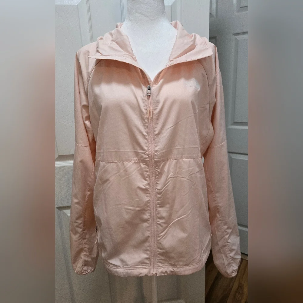 The North Face Women's Light Pink Hooded Windbreaker Jacket, Size L - Picture 1 of 16